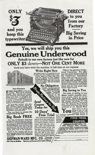 1923 underwood print - underwood,