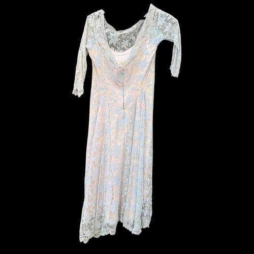 1950s blue vintage lace - lace, sheath