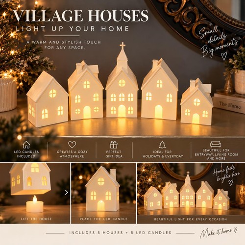 Pcs christmas village sets - sets,