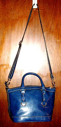 Blue firm pleather grain - blue,