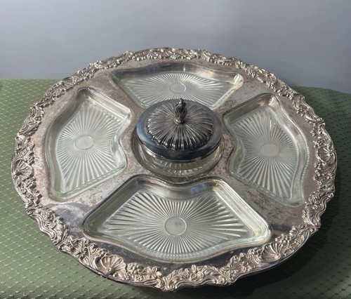 Vintage large silverplate lazy - vintage,
