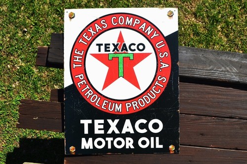 Texaco motor oil tin metal - oil,