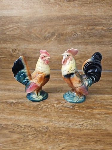 Vtg royal copley rooster hen - &,