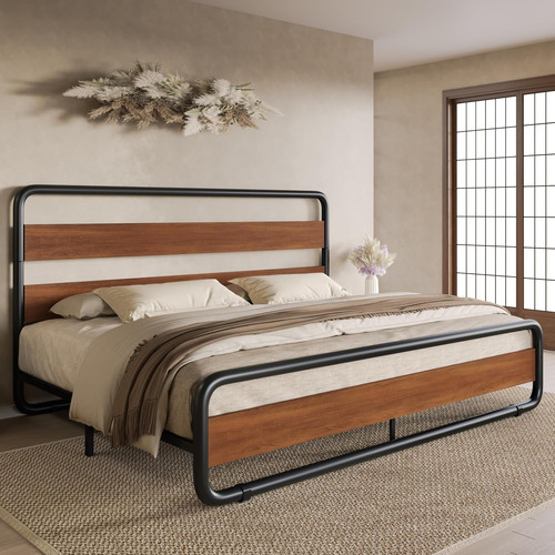 King size metal - size, bed
