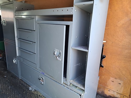 Used steel shelving - steel, lockable