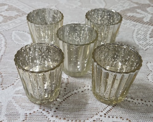 Set mercury glass votive - set, of