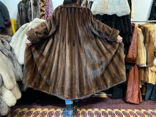 Mink coat real fur - mink, buff