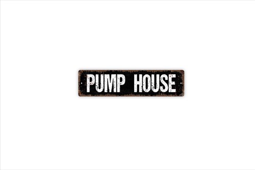 Pump house sign - house, wall