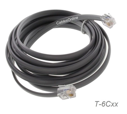 Rj12 6p6c flat modular 26awg - flat,