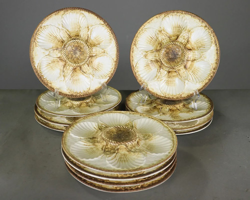 Vintage french majolica oyster - vintage,