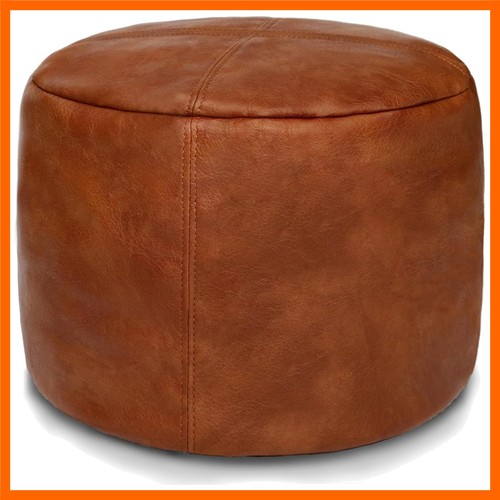 Unstuffed faux leather - faux, pouf