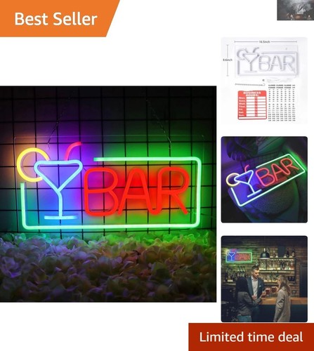 Colorful led bar sign - bar, with