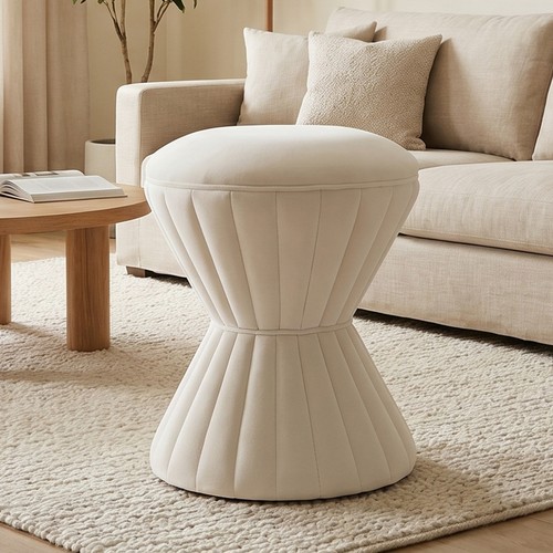 Velvet ottoman vanity stool - velvet,