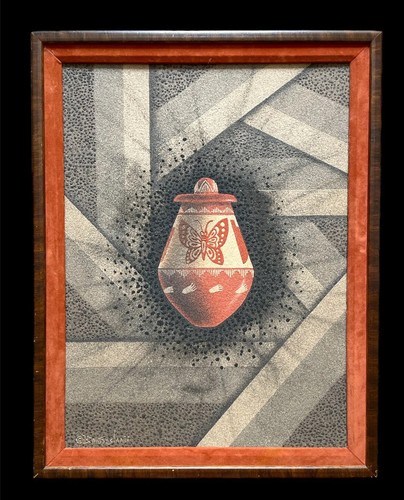 Large navajo sand painting - sand, by