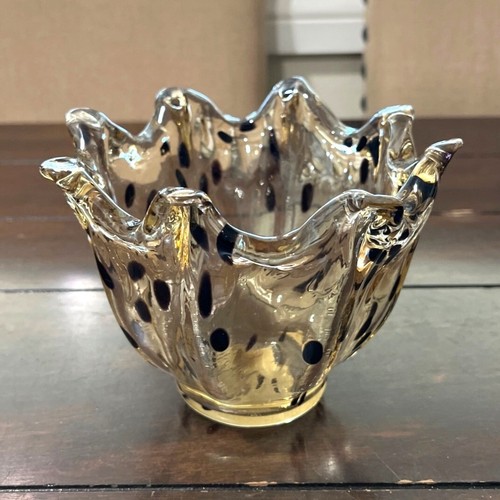 Italian flared edge glass bowl - flared,