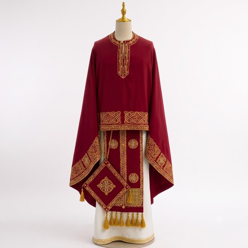 Red orthodox clergy vestment - clergy,