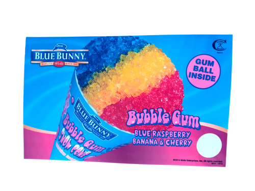 Bubble gum snow cone blue - gum,
