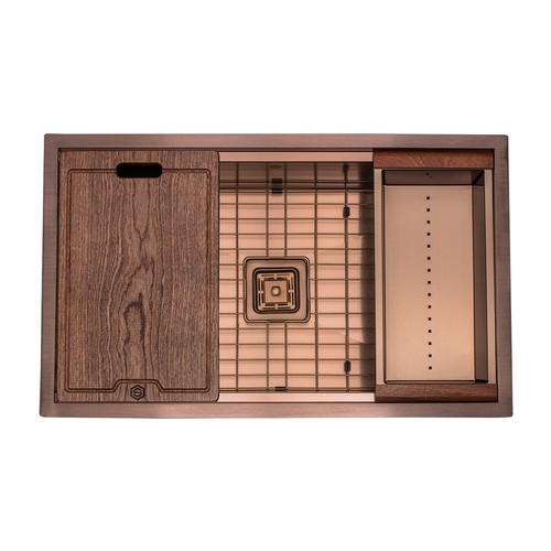 Copper kitchen sink square - kitchen,
