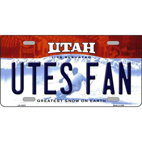 Utes fan license plate metal - utes,