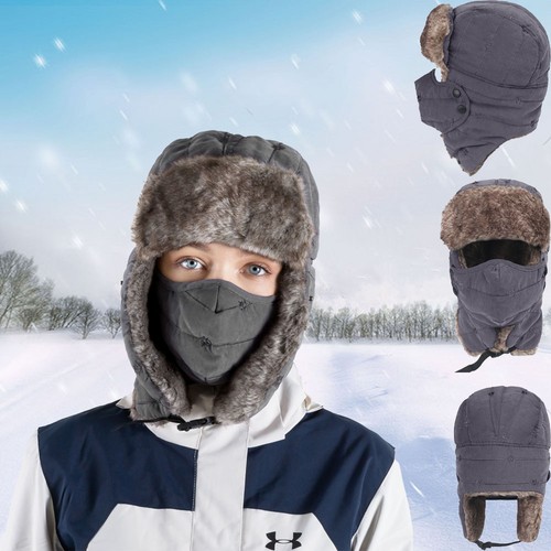 Gray warm winter - warm, hat