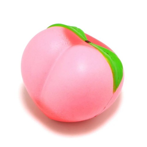 Jumbo peach fruit squishy - peach,