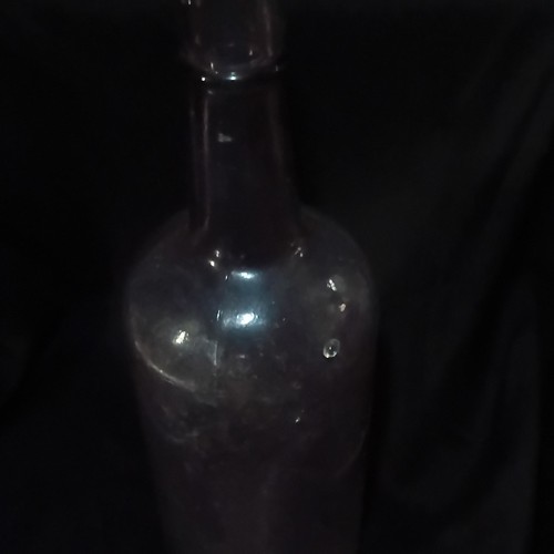 Antique black glass bottle - antique,