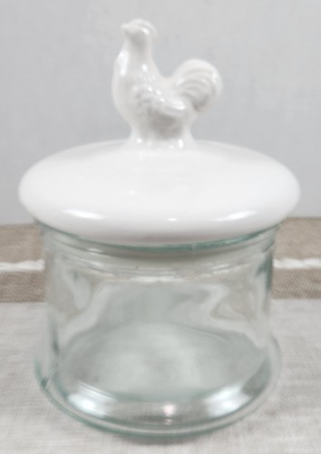 Vintage glass canister jat - canister,