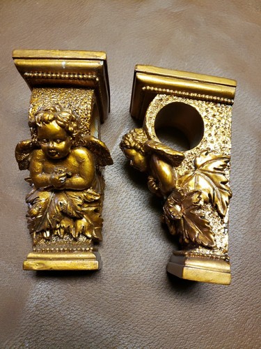 Two ornate resin - ornate, angel/cherub