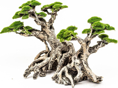 Fish tank decor - tank, bonsai