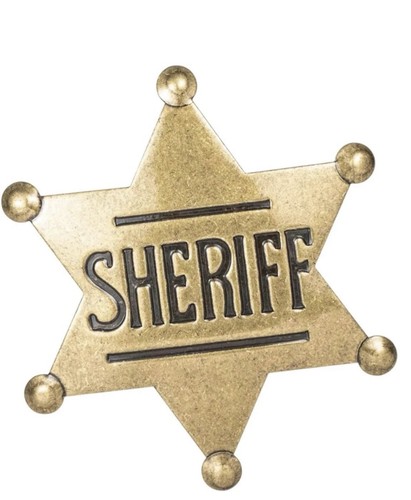 Branded metal sheriff badge - branded,