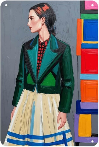 Fashionable woman tin metal - fashionable,