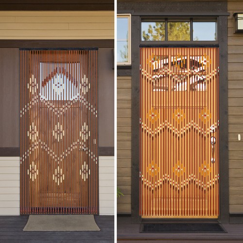 Bamboo bead curtain doorway - bead,
