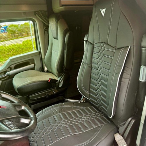 Black and grey leather - and, seat