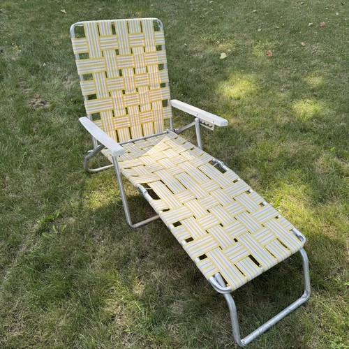 Vintage yellow webbed aluminum - yellow,