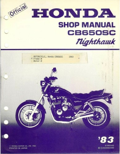 1983 honda cb650sc - honda, repair