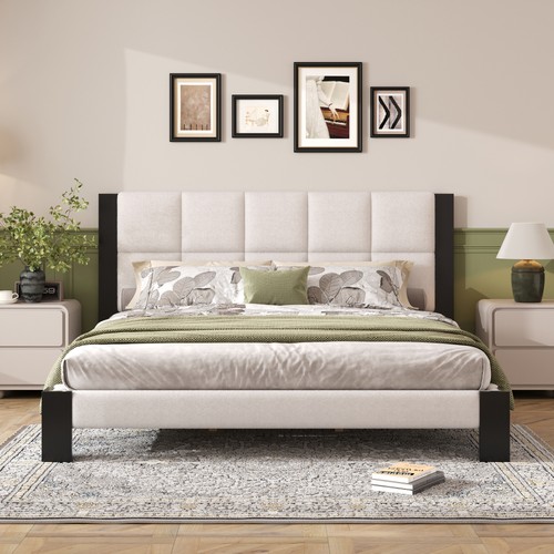 Boucle cal king bed frame - king,