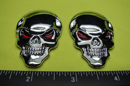 Skull metal emblems - metal, 3d