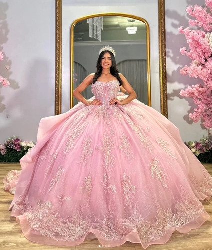 Pink quinceanera dresses with - quinceanera,