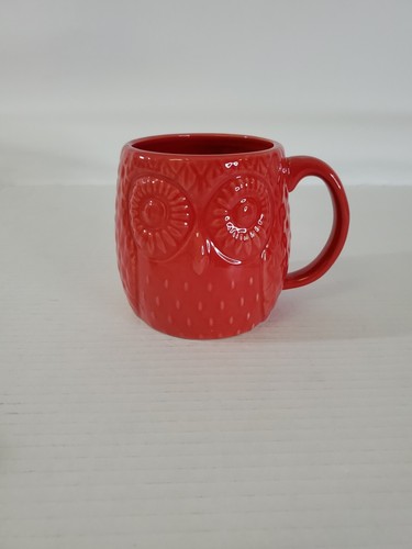 West elm owl coffee mug - west, red