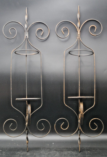 Pair black wrought iron - 26",