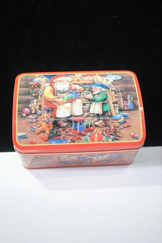 Vintage holiday christmas tin - vintage,