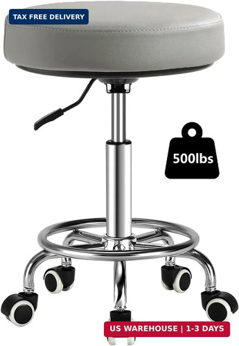 Adjustable rolling stool with - adjustable,