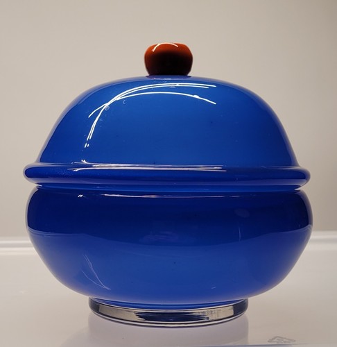 Daum nancy jar signed - blue, art