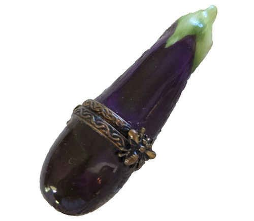 Limoges eggplant trinket box - limoges,