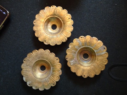 Vintage solid brass bobeches - solid,