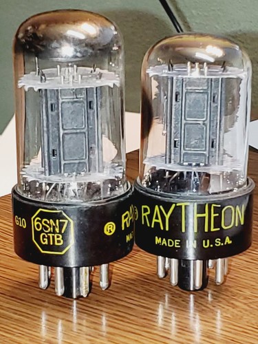 Raytheon 6sn7 black plate - 6sn7,