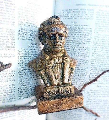 Schubert composer bust gold - schubert,