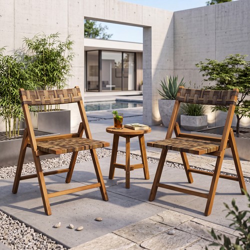 Teak wood folding chairs - teak,