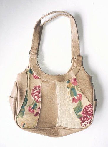 Vintage retro tan faux leather - tan,