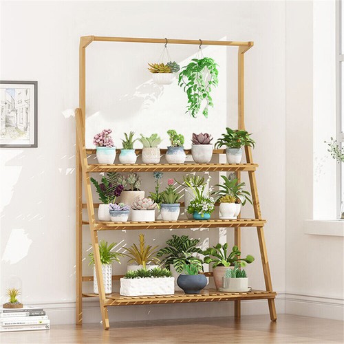 Bamboo tier hanging plant - 3,